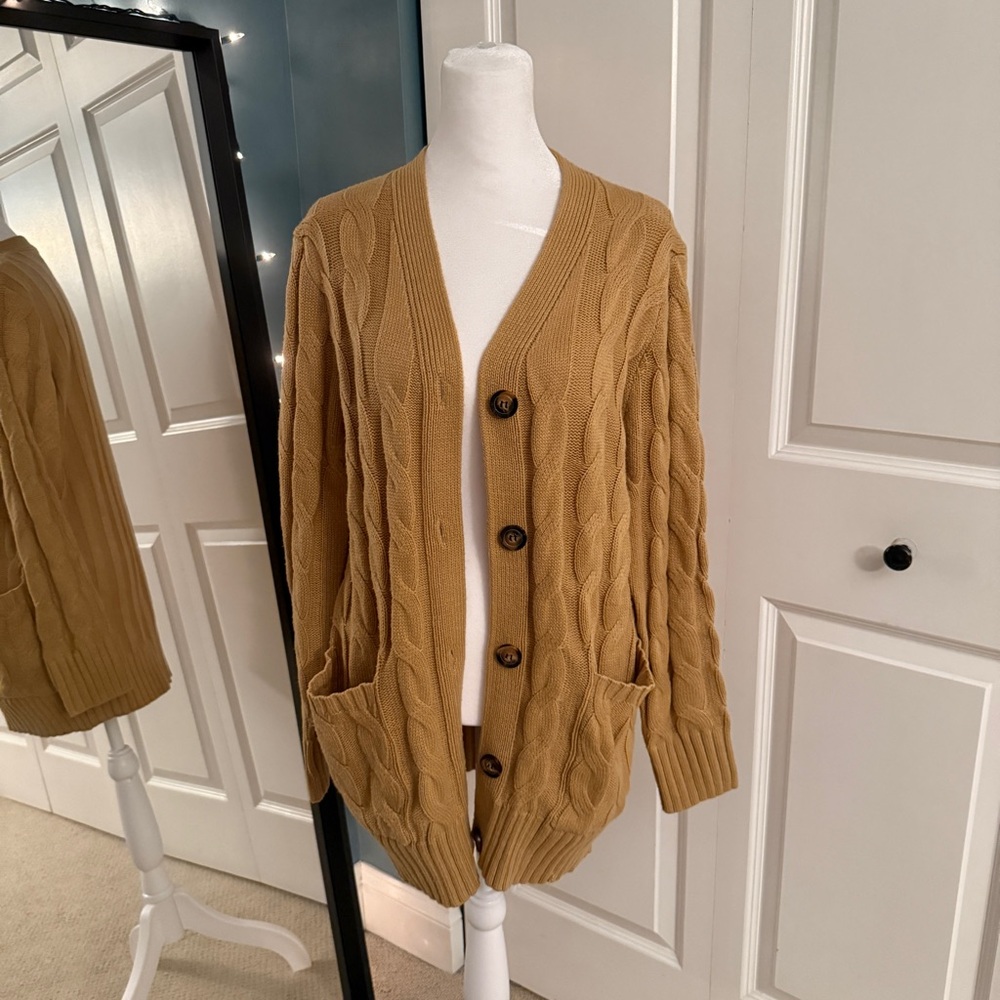Cable Knit Cardigan Sweater - size medium